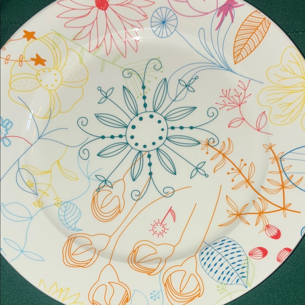 Pier 1 Vibrant Floral Salad Plate - Floral line